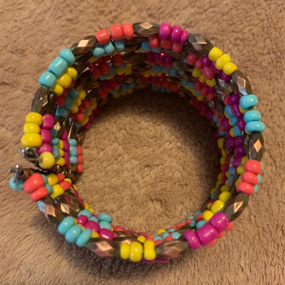 Francesca's Beaded Cuff Bracelet - Multicolor - Goes with everything! - Picture 2 of 5